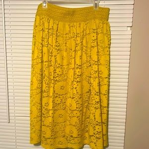 Lace Skirt, golden/mustard color, and is large(size)